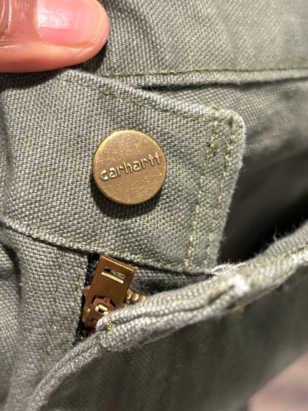 Carhartt Olive Utility Pants Dungaree Fit - Picture 2 of 10
